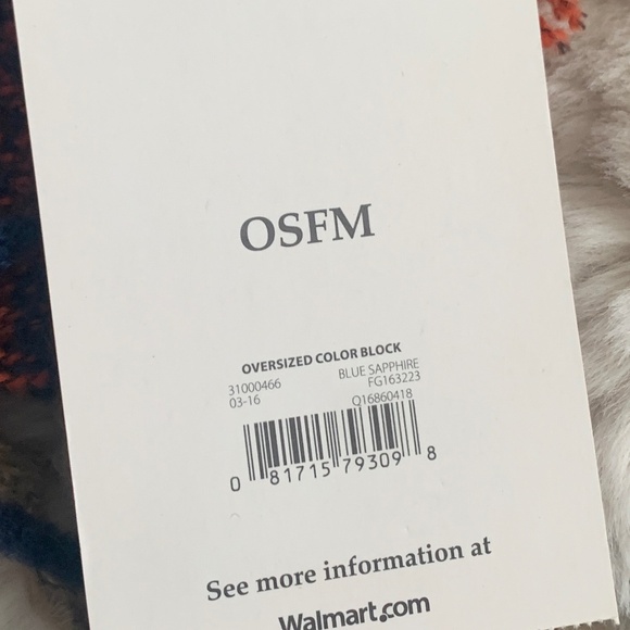 NWT Faded Glory Navy and Orange Oblong Scarf - Picture 3 of 9